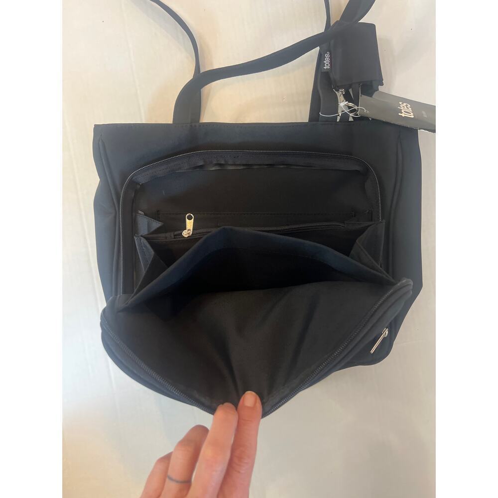 Totes black microfiber organizer tote bag black NWT - Picture 5 of 13